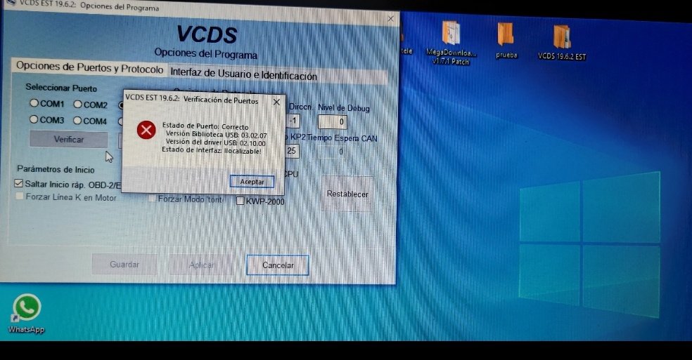 Problema VAGCOM 20.4.1 - Vagcom (VCDS) - Audisport Iberica